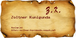 Zoltner Kunigunda névjegykártya